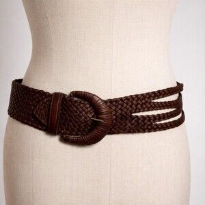 Motif 56 vintage statement Belt Women Size Small Brown woven leather Morocco